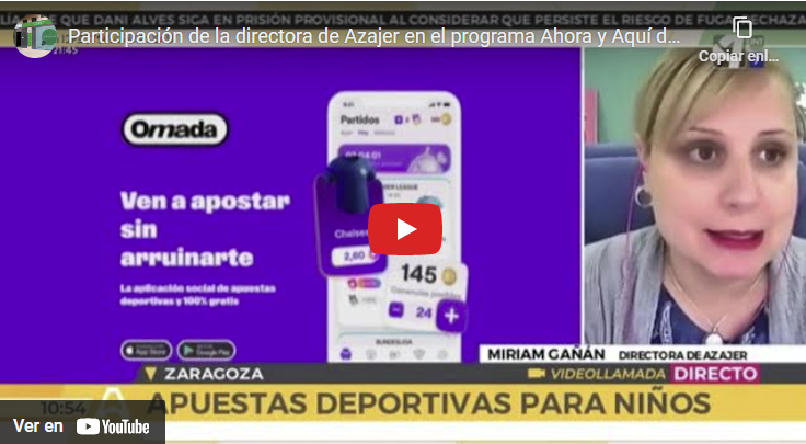 Participación de la directora de Azajer en el programa Ahora y Aquí de Aragón TV el 7 de febrero